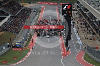 World © Octane Photographic Ltd. Mercedes AMG Petronas F1 W06 Hybrid – Nico Rosberg sits on pole. Sunday 25th October 2015, F1 USA Grand Prix Race - Grid., Austin, Texas - Circuit of the Americas (COTA). Digital Ref: 1465LB1D1603