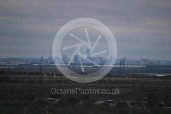 World © Octane Photographic Ltd. View of Austin city from Turn 1. Sunday 25th October 2015, F1 USA Grand Prix Race - Grid. Austin, Texas - Circuit of the Americas (COTA). Digital Ref: 1465LB1D1630