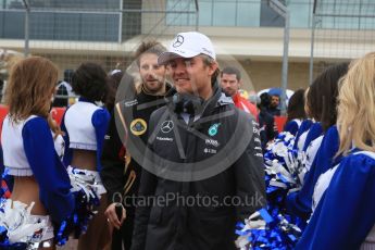 World © Octane Photographic Ltd. Mercedes AMG Petronas F1 W06 Hybrid – Nico Rosberg. Sunday 25th October 2015, F1 USA Grand Prix - Drivers Parade. Austin, Texas - Circuit of the Americas (COTA). Digital Ref: 1465LB5D3458