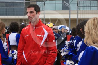 World © Octane Photographic Ltd. Manor Marussia F1 Team MR03B – Alexander Rossi. Sunday 25th October 2015, F1 USA Grand Prix - Drivers Parade. Austin, Texas - Circuit of the Americas (COTA). Digital Ref: 1465LB5D3462