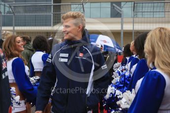 World © Octane Photographic Ltd. Sauber F1 Team C34-Ferrari – Marcus Ericsson. Sunday 25th October 2015, F1 USA Grand Prix - Drivers Parade. Austin, Texas - Circuit of the Americas (COTA). Digital Ref: 1465LB5D3475
