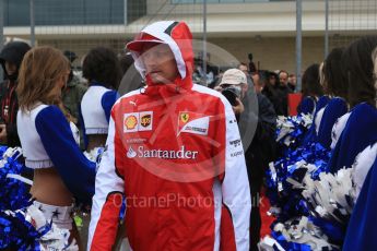 World © Octane Photographic Ltd. Scuderia Ferrari SF15-T– Kimi Raikkonen. Sunday 25th October 2015, F1 USA Grand Prix - Drivers Parade. Austin, Texas - Circuit of the Americas (COTA). Digital Ref: 1465LB5D3500