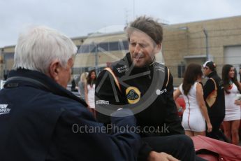World © Octane Photographic Ltd. Lotus F1 Team E23 Hybrid – Romain Grosjean. Sunday 25th October 2015, F1 USA Grand Prix - Drivers Parade. Austin, Texas - Circuit of the Americas (COTA). Digital Ref: 1465LB5D3510