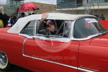 World © Octane Photographic Ltd. Infiniti Red Bull Racing RB11 – Daniil Kvyat. Sunday 25th October 2015, F1 USA Grand Prix - Drivers Parade. Austin, Texas - Circuit of the Americas (COTA). Digital Ref: 1465LB5D3517