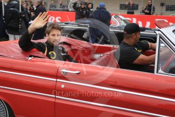 World © Octane Photographic Ltd. Lotus F1 Team E23 Hybrid – Romain Grosjean. Sunday 25th October 2015, F1 USA Grand Prix - Drivers Parade. Austin, Texas - Circuit of the Americas (COTA). Digital Ref: 1465LB5D3530