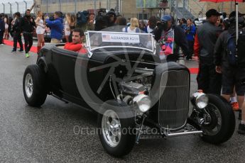 World © Octane Photographic Ltd. Manor Marussia F1 Team MR03B – Alexander Rossi. Sunday 25th October 2015, F1 USA Grand Prix - Drivers Parade., Austin, Texas - Circuit of the Americas (COTA). Digital Ref: 1465LB5D3549