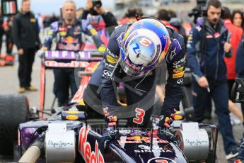 World © Octane Photographic Ltd. Infiniti Red Bull Racing RB11 – Daniel Ricciardo. Sunday 25th October 2015, F1 USA Grand Prix Race - Grid., Austin, Texas - Circuit of the Americas (COTA). Digital Ref: 1465LB5D3594