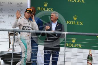 World © Octane Photographic Ltd. Mercedes AMG Petronas F1 W06 Hybrid – Lewis Hamilton Sunday 25th October 2015, F1 USA Grand Prix Race - Podium, Austin, Texas - Circuit of the Americas (COTA). Digital Ref: 1467LB1D2550