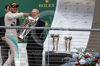 World © Octane Photographic Ltd. Mercedes AMG Petronas F1 W06 Hybrid – Lewis Hamilton. Sunday 25th October 2015, F1 USA Grand Prix Race - Podium, Austin, Texas - Circuit of the Americas (COTA). Digital Ref: 1467LB1D2765