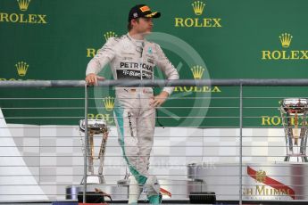 World © Octane Photographic Ltd. Mercedes AMG Petronas F1 W06 Hybrid - Nico Rosberg. Sunday 25th October 2015, F1 USA Grand Prix Race - Podium, Austin, Texas - Circuit of the Americas (COTA). Digital Ref: 1467LB1D2918
