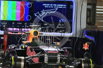 World © Octane Photographic Ltd. Infiniti Red Bull Racing RB11 – Daniel Ricciardo. Friday 23rd October 2015, F1 USA Grand Prix Pit lane , Austin, Texas - Circuit of the Americas (COTA). Digital Ref: 1459LB1D8526