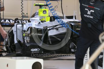 World © Octane Photographic Ltd. Williams Martini Racing FW37 – Valtteri Bottas. Friday 23rd October 2015, F1 USA Grand Prix Pit lane , Austin, Texas - Circuit of the Americas (COTA). Digital Ref: 1459LB1D8577