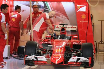 World © Octane Photographic Ltd. Scuderia Ferrari SF15-T– Sebastian Vettel. Friday 23rd October 2015, F1 USA Grand Prix Pit lane , Austin, Texas - Circuit of the Americas (COTA). Digital Ref: 1459LB1D8600