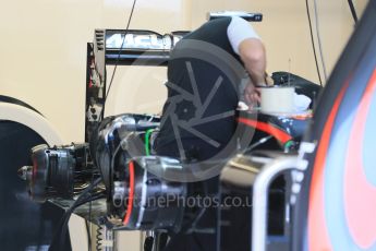 World © Octane Photographic Ltd. McLaren Honda MP4/30. Friday 23rd October 2015, F1 USA Grand Prix Pit lane , Austin, Texas - Circuit of the Americas (COTA). Digital Ref: 1459LB1D8617