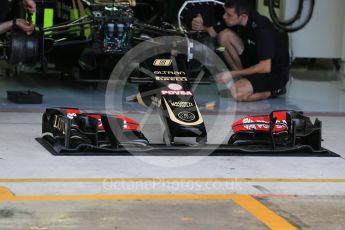 World © Octane Photographic Ltd. Lotus F1 Team E23 Hybrid – Romain Grosjean. Friday 23rd October 2015, F1 USA Grand Prix Pit lane , Austin, Texas - Circuit of the Americas (COTA). Digital Ref: 1459LB1D8657