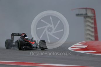 World © Octane Photographic Ltd. McLaren Honda MP4/30 – Fernando Alonso. Friday 23rd October 2015, F1 USA Grand Prix Practice 1, Austin, Texas - Circuit of the Americas (COTA). Digital Ref: 1460LB1D8887