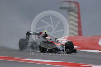 World © Octane Photographic Ltd. McLaren Honda MP4/30 - Jenson Button. Friday 23rd October 2015, F1 USA Grand Prix Practice 1, Austin, Texas - Circuit of the Americas (COTA). Digital Ref: 1460LB1D8963