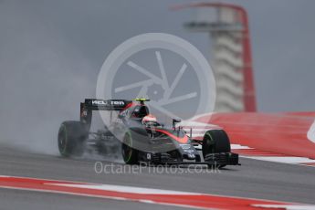 World © Octane Photographic Ltd. McLaren Honda MP4/30 - Jenson Button. Friday 23rd October 2015, F1 USA Grand Prix Practice 1, Austin, Texas - Circuit of the Americas (COTA). Digital Ref: 1460LB1D8963
