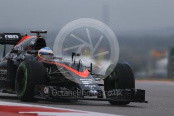 World © Octane Photographic Ltd. McLaren Honda MP4/30 – Fernando Alonso. Friday 23rd October 2015, F1 USA Grand Prix Practice 1, Austin, Texas - Circuit of the Americas (COTA). Digital Ref: 1460LB1D9273