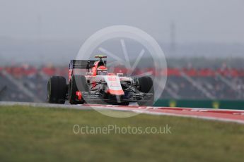 World © Octane Photographic Ltd. Manor Marussia F1 Team MR03B – Alexander Rossi. Friday 23rd October 2015, F1 USA Grand Prix Practice 1, Austin, Texas - Circuit of the Americas (COTA). Digital Ref: 1460LB1D9305