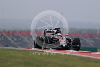World © Octane Photographic Ltd. McLaren Honda MP4/30 – Fernando Alonso. Friday 23rd October 2015, F1 USA Grand Prix Practice 1, Austin, Texas - Circuit of the Americas (COTA). Digital Ref: 1460LB1D9318