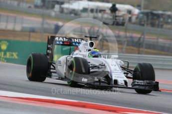 World © Octane Photographic Ltd. Williams Martini Racing FW37 – Felipe Massa. Friday 23rd October 2015, F1 USA Grand Prix Practice 1, Austin, Texas - Circuit of the Americas (COTA). Digital Ref: 1460LB1D9483