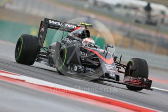 World © Octane Photographic Ltd. McLaren Honda MP4/30 - Jenson Button. Friday 23rd October 2015, F1 USA Grand Prix Practice 1, Austin, Texas - Circuit of the Americas (COTA). Digital Ref: 1460LB1D9530