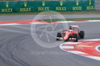 World © Octane Photographic Ltd. Scuderia Ferrari SF15-T– Sebastian Vettel. Friday 23rd October 2015, F1 USA Grand Prix Practice 1, Austin, Texas - Circuit of the Americas (COTA). Digital Ref: 1460LB1D9639