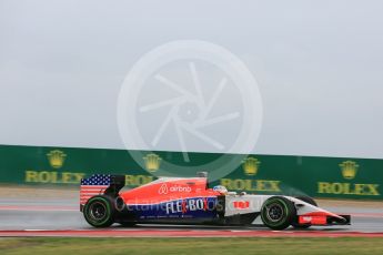 World © Octane Photographic Ltd. Manor Marussia F1 Team MR03B – William Stevens. Friday 23rd October 2015, F1 USA Grand Prix Practice 1, Austin, Texas - Circuit of the Americas (COTA). Digital Ref: 1460LB5D2862