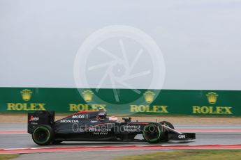 World © Octane Photographic Ltd. McLaren Honda MP4/30 - Jenson Button. Friday 23rd October 2015, F1 USA Grand Prix Practice 1, Austin, Texas - Circuit of the Americas (COTA). Digital Ref: 1460LB5D2926