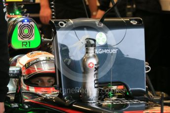 World © Octane Photographic Ltd. McLaren Honda MP4/30 - Jenson Button. Saturday 24th October 2015, F1 USA Grand Prix Practice 3, Austin, Texas - Circuit of the Americas (COTA). Digital Ref: 1463LB1D0236