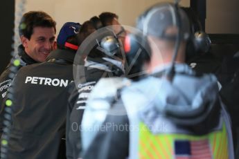 World © Octane Photographic Ltd. Mercedes AMG Petronas F1 - Toto Wolff. Saturday 24th October 2015, F1 USA Grand Prix Practice 3, Austin, Texas - Circuit of the Americas (COTA). Digital Ref: 1463LB1D0596