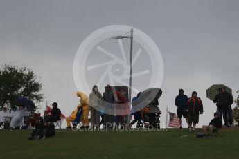 World © Octane Photographic Ltd. Formula 1 fans brave the wet weather conditions at COTA. Sunday 25th October 2015, F1 USA Grand Prix Qualifying, Austin, Texas - Circuit of the Americas (COTA). Digital Ref: 1464LB1D0675