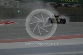 World © Octane Photographic Ltd. Lotus F1 Team E23 Hybrid – Pastor Maldonado. Sunday 25th October 2015, F1 USA Grand Prix Qualifying, Austin, Texas - Circuit of the Americas (COTA). Digital Ref: 1464LB1D0693
