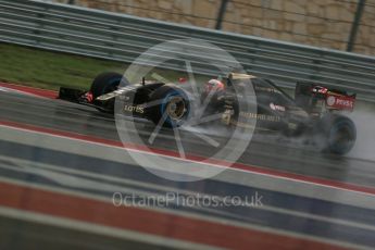 World © Octane Photographic Ltd. Lotus F1 Team E23 Hybrid – Romain Grosjean. Sunday 25th October 2015, F1 USA Grand Prix Qualifying, Austin, Texas - Circuit of the Americas (COTA). Digital Ref: 1464LB1D0942