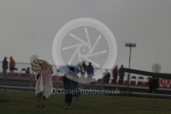 World © Octane Photographic Ltd. Formula 1 fans brave the wet weather conditions at COTA. Sunday 25th October 2015, F1 USA Grand Prix Qualifying, Austin, Texas - Circuit of the Americas (COTA). Digital Ref: 1464LB1D1041