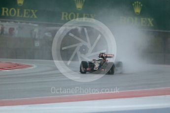 World © Octane Photographic Ltd. Lotus F1 Team E23 Hybrid – Romain Grosjean. Sunday 25th October 2015, F1 USA Grand Prix Qualifying, Austin, Texas - Circuit of the Americas (COTA). Digital Ref: 1464LB1D1108