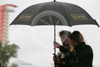 World © Octane Photographic Ltd. Lotus F1 Team E23 Hybrid – Romain Grosjean. Sunday 25th October 2015, F1 USA Grand Prix Qualifying, Austin, Texas - Circuit of the Americas (COTA). Digital Ref: 1464LB1D1197