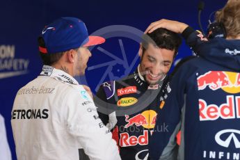 World © Octane Photographic Ltd. Infiniti Red Bull Racing RB11 – Daniel Ricciardo and Mercedes AMG Petronas F1 W06 Hybrid – Lewis Hamilton. Sunday 25th October 2015, F1 USA Grand Prix Qualifying, Austin, Texas - Circuit of the Americas (COTA). Digital Ref: 1464LB1D1266