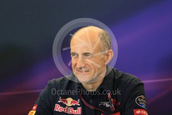 World © Octane Photographic Ltd. FIA Team Personnel Press Conference. Friday 23rd October 2015, F1 USA Grand Prix, Austin, Texas - Circuit of the Americas (COTA). Scuderia Toro Rosso – Franz Tost. Digital Ref: 1462LB1D9797