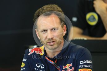 World © Octane Photographic Ltd. FIA Team Personnel Press Conference. Friday 23rd October 2015, F1 USA Grand Prix, Austin, Texas - Circuit of the Americas (COTA). Infiniti Red Bull Racing Team Principal – Christian Horner. Digital Ref: 1462LB1D9804