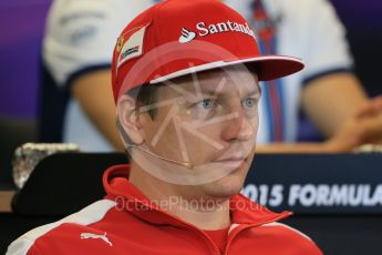 World © Octane Photographic Ltd. FIA Drivers’ Press Conference. Thursday 22nd October 2015, F1 USA Grand Prix, Austin, Texas - Circuit of the Americas (COTA). Scuderia Ferrari – Kimi Raikkonen. Digital Ref: 1458LB1D7644
