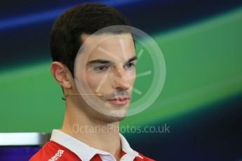World © Octane Photographic Ltd. FIA Drivers’ Press Conference. Thursday 22nd October 2015, F1 USA Grand Prix, Austin, Texas - Circuit of the Americas (COTA). Manor Marussia F1 Team – Alexander Rossi. Digital Ref: 1458LB1D7654