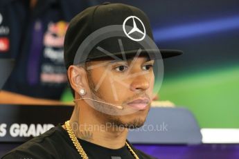 World © Octane Photographic Ltd. FIA Drivers’ Press Conference. Thursday 22nd October 2015, F1 USA Grand Prix, Austin, Texas - Circuit of the Americas (COTA). Mercedes AMG Petronas – Lewis Hamilton. Digital Ref: 1458LB1D7656
