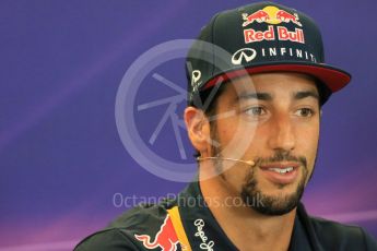 World © Octane Photographic Ltd. FIA Drivers’ Press Conference. Thursday 22nd October 2015, F1 USA Grand Prix, Austin, Texas - Circuit of the Americas (COTA). Infiniti Red Bull Racing – Daniel Ricciardo. Digital Ref: 1458LB1D7688