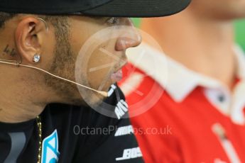 World © Octane Photographic Ltd. FIA Drivers’ Press Conference. Thursday 22nd October 2015, F1 USA Grand Prix, Austin, Texas - Circuit of the Americas (COTA). Mercedes AMG Petronas – Lewis Hamilton. Digital Ref: 1458LB1D7719