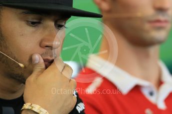 World © Octane Photographic Ltd. FIA Drivers’ Press Conference. Thursday 22nd October 2015, F1 USA Grand Prix, Austin, Texas - Circuit of the Americas (COTA). Mercedes AMG Petronas – Lewis Hamilton. Digital Ref: 1458LB1D7720