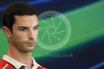 World © Octane Photographic Ltd. FIA Drivers’ Press Conference. Thursday 22nd October 2015, F1 USA Grand Prix, Austin, Texas - Circuit of the Americas (COTA). Manor Marussia F1 Team – Alexander Rossi. Digital Ref: 1458LB1D7734