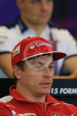 World © Octane Photographic Ltd. FIA Drivers’ Press Conference. Thursday 22nd October 2015, F1 USA Grand Prix, Austin, Texas - Circuit of the Americas (COTA). Scuderia Ferrari – Kimi Raikkonen. Digital Ref: 1458LB1D7762
