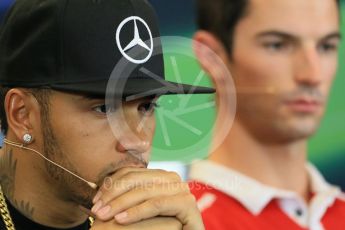 World © Octane Photographic Ltd. FIA Drivers’ Press Conference. Thursday 22nd October 2015, F1 USA Grand Prix, Austin, Texas - Circuit of the Americas (COTA). Mercedes AMG Petronas – Lewis Hamilton. Digital Ref: 1458LB1D7801